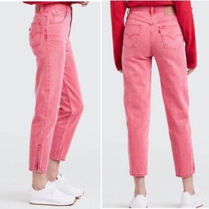 Levi's Mom Jeans High Rise Zipper Ankle Red Size 27